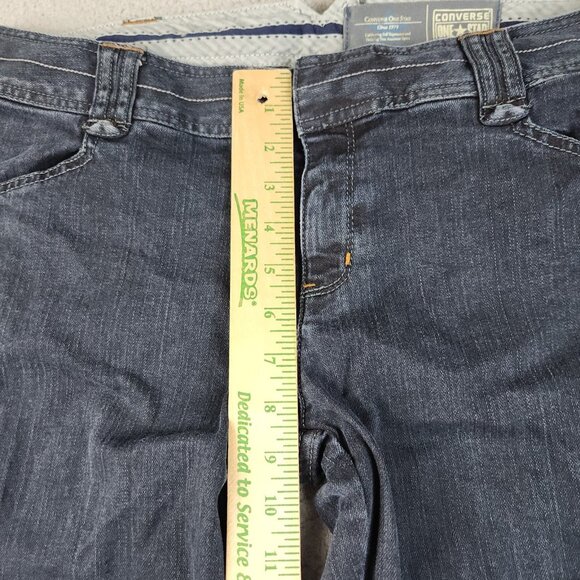 Converse One Star Jeans Women's 14 Boot Cut Blue Dark Wash Stretch Denim Pants - Picture 5 of 9
